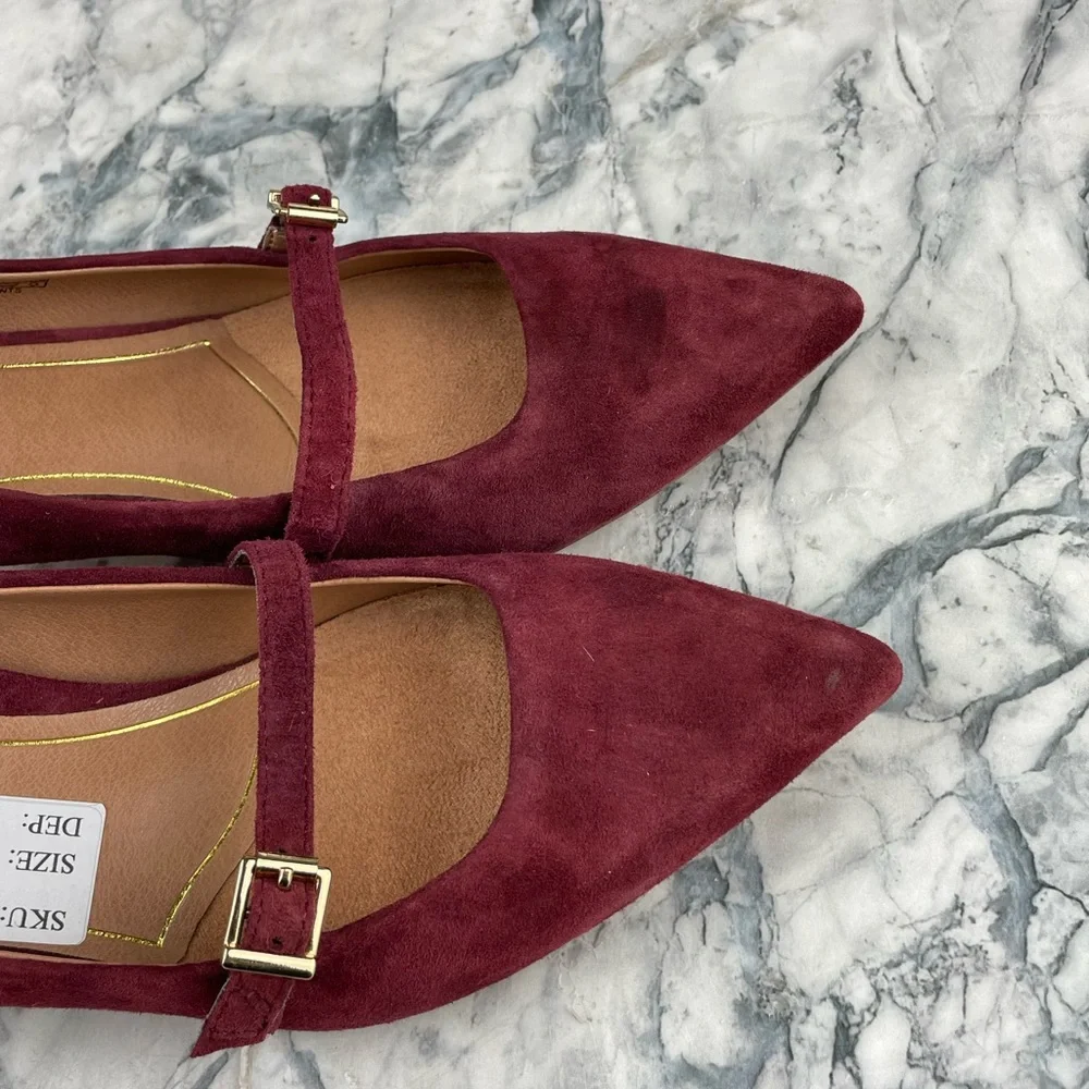 Vionic- Kit Minnie- Kitten Heel Suede Mary Jane Heels- Wine- Size 7.5 - Picture 6 of 13